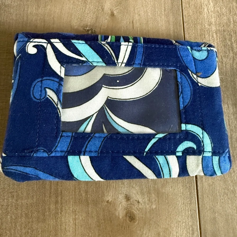 Vera Bradley Mediterranean Blue Small‎ Pocket Wallet Coin Purse ID Pouch RETIRED